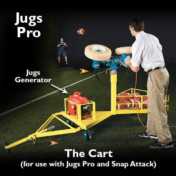 Jugs Cart, Jugs Pro, football machine, football passing machine, football throwing machine, football practice machine THUMBNAIL