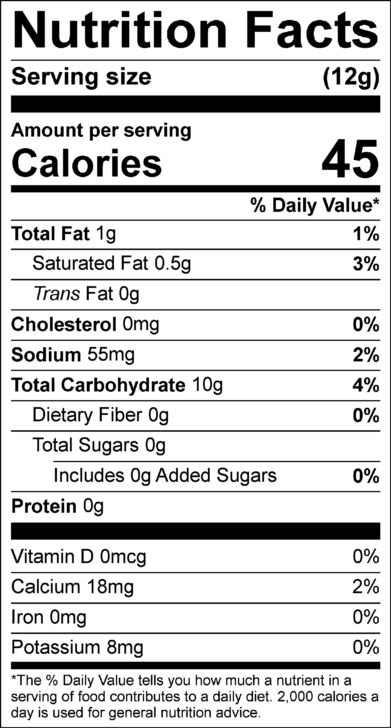 Nutrition Label