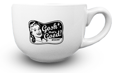 Gosh That’s Good! Brand™ Retro White Mug THUMBNAIL