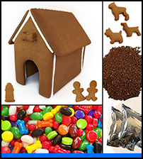 Dog Gingerbread House Kit - Assembled THUMBNAIL