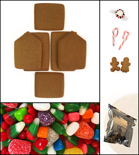 Unassembled Gingerbread Cabin House MAIN