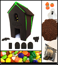 Assembled Chocolate Halloween Gingerbread House Kit THUMBNAIL