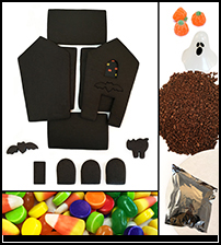 Unassembled Chocolate Halloween Gingerbread House Parts Kit THUMBNAIL