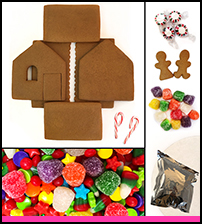 Unassembled Shop Gingerbread House Parts THUMBNAIL