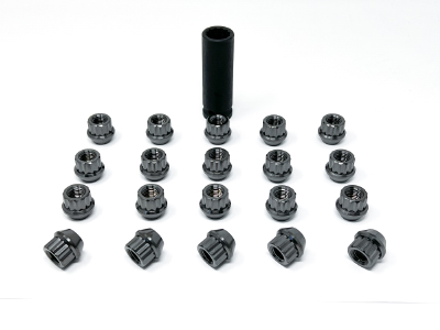 Titanium Lug Nut Set with Socket, M12x1.5, Black Diamond THUMBNAIL