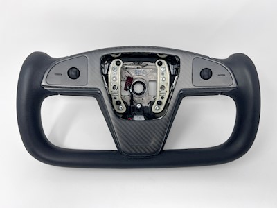 Tesla Model S/X Carbon Fiber Yoke Trim THUMBNAIL