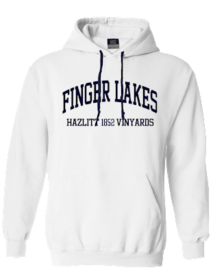 Finger Lakes Hooded Sweatshirt - White • Unisex LARGE