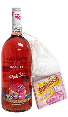 Pink Cat 1.5 L Bottle with Starburst Jell-o box LARGE
