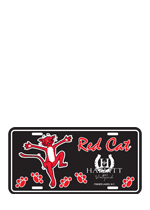 Red Cat License Plate LARGE