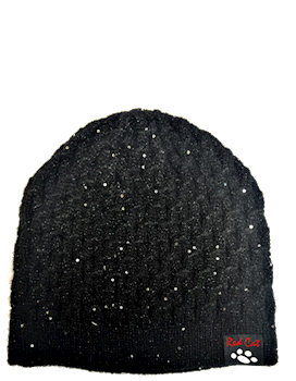 Red Cat Black Metallic Beanie with Sequins THUMBNAIL