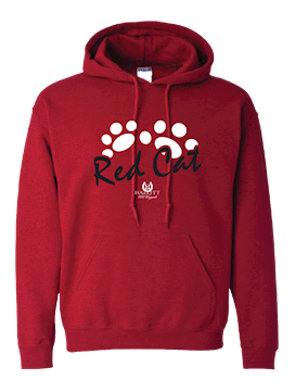 Red Cat Paws Hooded Sweatshirt - Red • Unisex THUMBNAIL