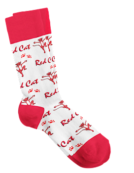 Red Cat Crew Socks THUMBNAIL