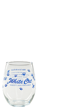 White Cat Stemless Glass THUMBNAIL