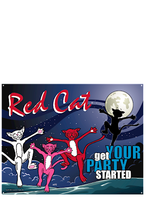 Red Cat Tin Sign LARGE