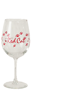 Red Cat Wine Glass THUMBNAIL