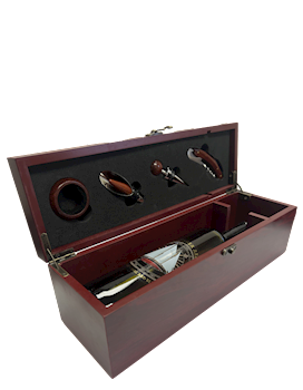 Wooden Wine Gift Box and Accessories THUMBNAIL