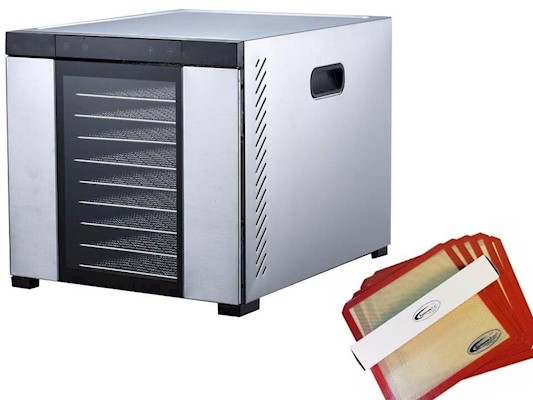 Samson 10 Tray Dehydrator with Silicone Sheets LARGE