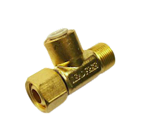 Brass Supply Stop Extender Tee    3/8" Compression Fitting with x 1/4" Push Fit Connector THUMBNAIL