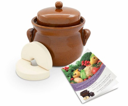 Kerazo Fermentation Pot 2 Litres Made of Stoneware Ceramic Including Lid + Stone + Instructions SWATCH