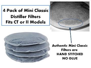 replacement carbon filters 4 pack mini classic ii or mini classic ct