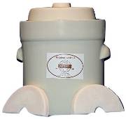 Schmitt Gartoph 3 Liter Cream Colored  Fermentation Crock - 3 Piece Kit Part# ME3203W Cream Colored THUMBNAIL