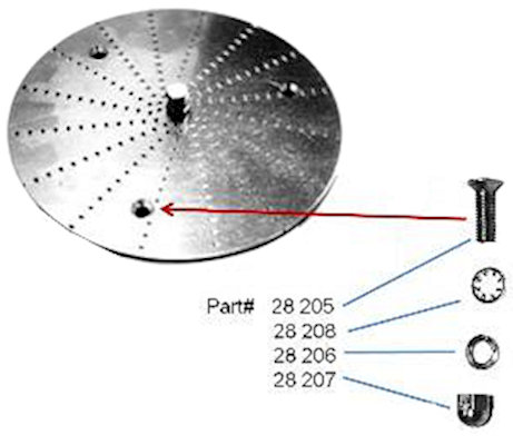 Santos 28 (MJ800) Screw Parts to Secure Blade 28205, 28206, 28207, 28208 MAIN