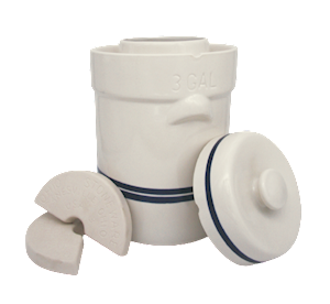 Ohio Stoneware 3 Gallon Fermentation Crock   3 Piece Kit - Crock, Stones, Lid 11709 THUMBNAIL
