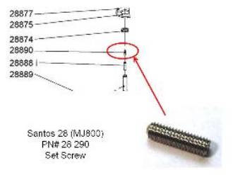 Santos 28 (MJ800) 3MM SET SCREW PN# 28890 MAIN