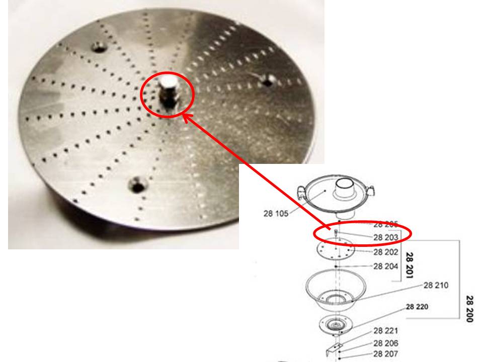 Santos 28 (aka MJ800) CENTER SCREW 28203 MAIN