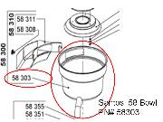 Replacement Santos 58 Juice Bowl PN#58303  Also for Miracle MJ858 PN# 58-303 THUMBNAIL