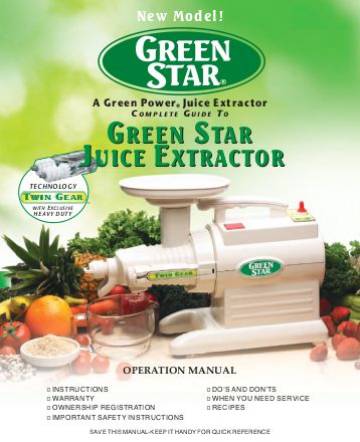 OPERATIONS MANUAL for Green Star Models GS1000, GS2000, GS3000 LARGE