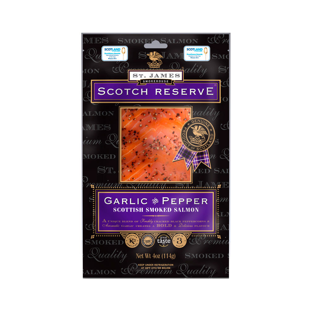 SCOTTISH RESERVE SMOKED SALMON WITH GARLIC & PEPPER 16 OZ MAIN