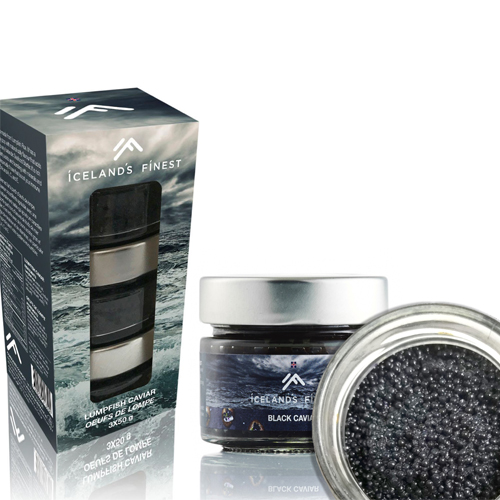 BLACK LUMPFISH CAVIAR , (50 G / 1.76 OZ JAR) 3 JARS PER SLEEVE LARGE