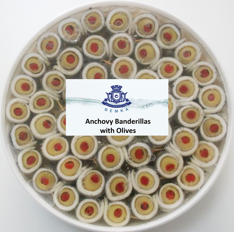 MARINATED ANCHOVIES WITH GREEN OLIVES 2.2 LB TUB THUMBNAIL