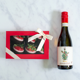 Swiss Chocolate Double Dipped Strawberries and Wine Bundle MAIN
