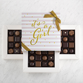 Deluxe Three Layer It's A Girl Gift Box MAIN