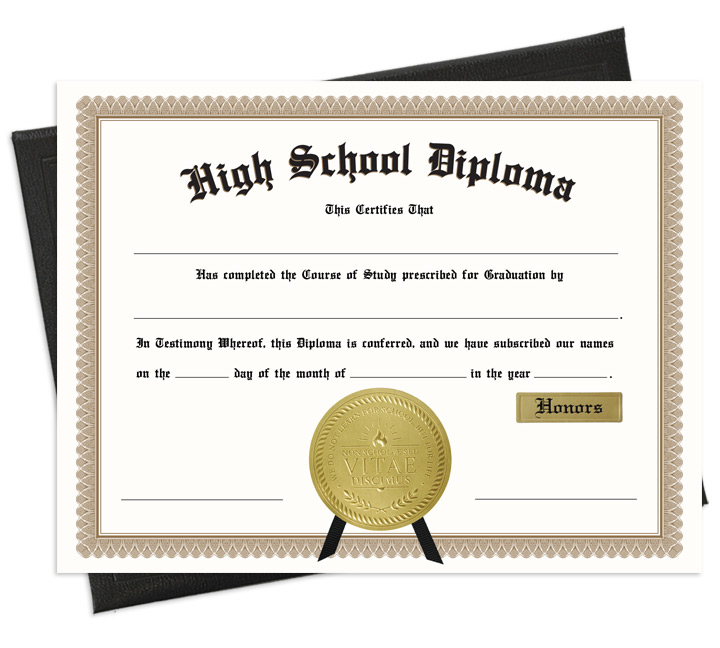 High School Diploma & Case 