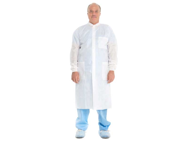 Basic Plus Lab Coat with Knit Collar and Cuffs MAIN