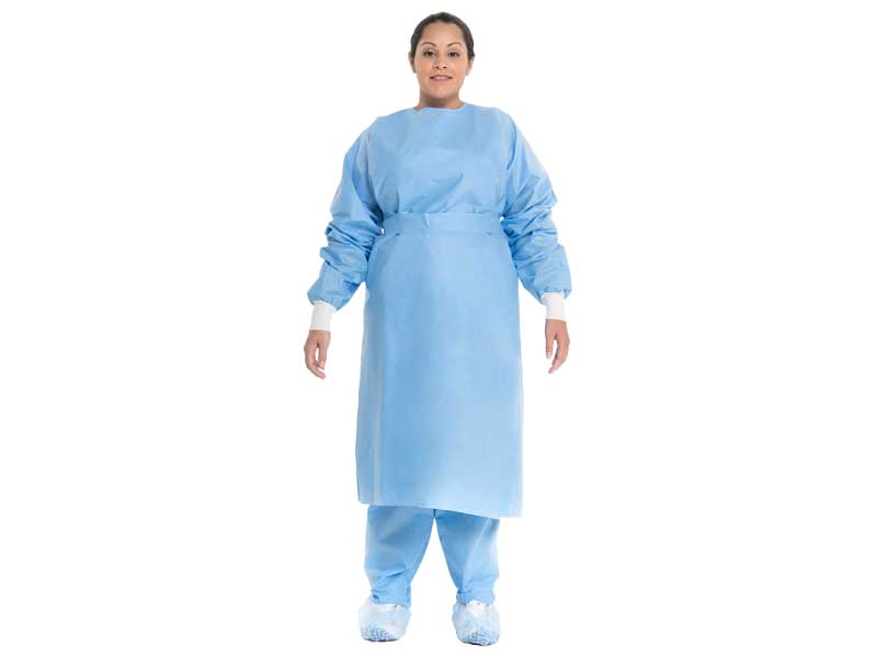 Blue Procedure Gown with Knit Cuffs THUMBNAIL