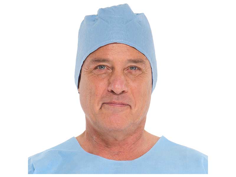 Universal Blue 4-Ply Tissue with Polyester Reinforcements Surgical Cap THUMBNAIL