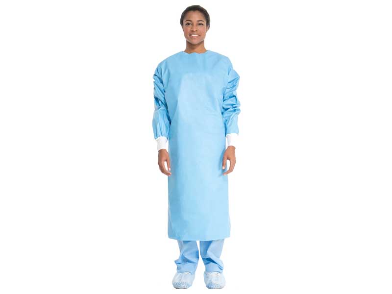 Large Blue Impervious Open Back Gown MAIN