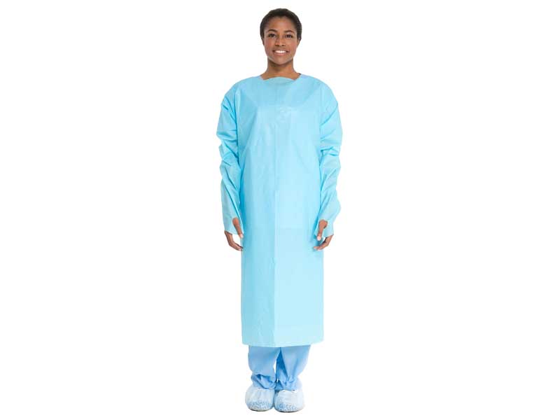 Universal Blue Impervious Gown In Dispenser Box THUMBNAIL