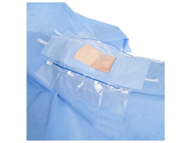 104 X 76 X 120" Sterile Control Fabric Reinforcement Laparoscopic / Cholecystectomy Drape THUMBNAIL