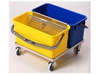 Electropolished Stainless Steel Slim T Double Bucket Cart System MAIN