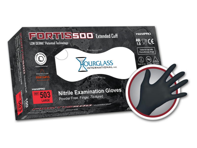 HandPRO Fortis500 Extended Cuff Nitrile Exam Gloves SWATCH