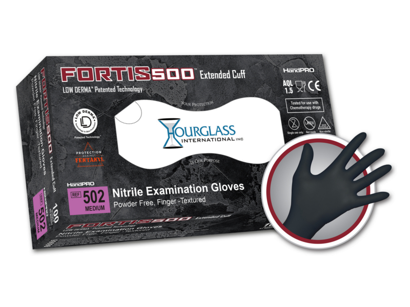 HandPRO Fortis500 Extended Cuff Nitrile Exam Gloves SWATCH