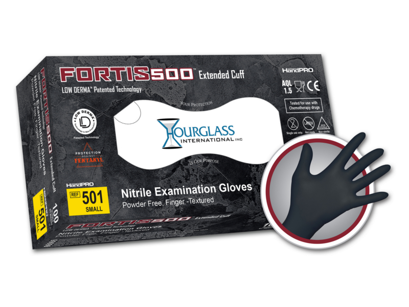 HandPRO Fortis500 Extended Cuff Nitrile Exam Gloves SWATCH