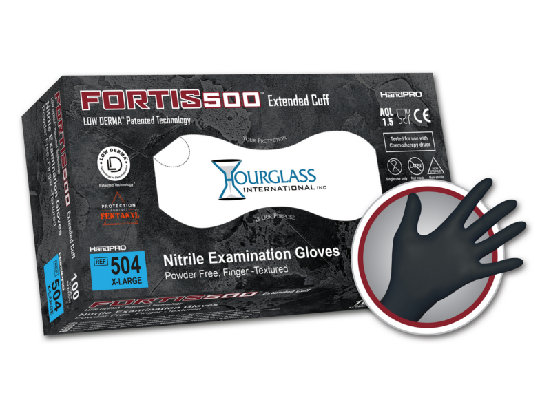HandPRO Fortis500 Extended Cuff Nitrile Exam Gloves SWATCH