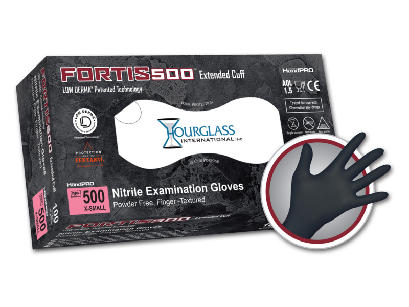HandPRO Fortis500 Extended Cuff Nitrile Exam Gloves SWATCH