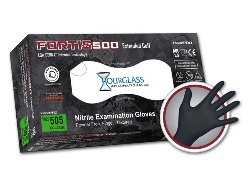 HandPRO Fortis500 Extended Cuff Nitrile Exam Gloves SWATCH